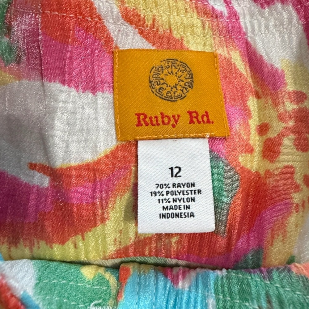 Ruby Rd Womens Floral Abstract Button Front Jacket Multi Color Size 12 - Picture 5 of 5